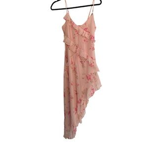 Asymmetrical Fairy Dress Ruffled Floral XS